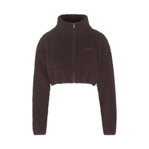 SKIMS Teddy Zip Up Crop Jacket